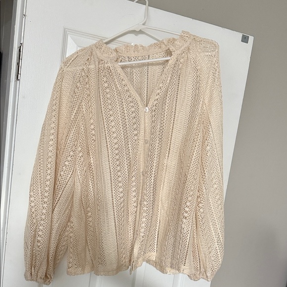 SHEIN Tops - Cream Lace Women's Top